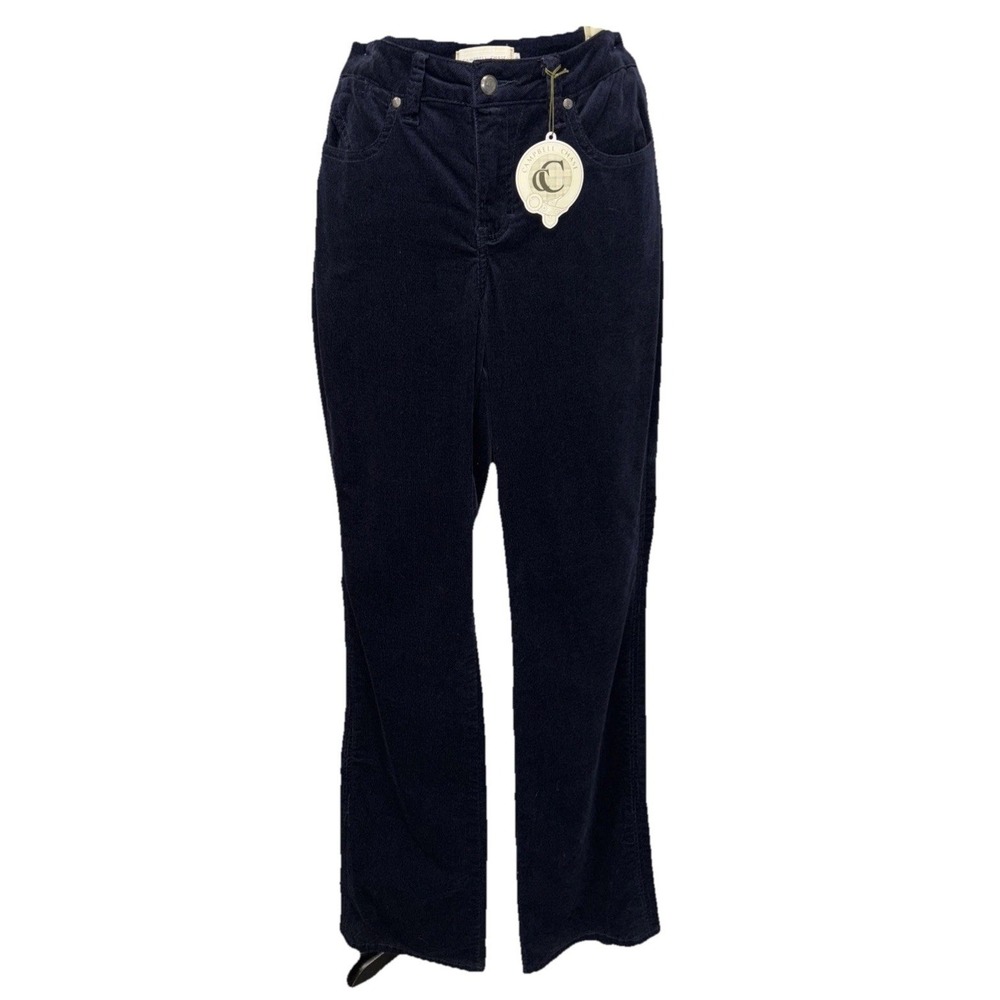 NEW Campbell Chase Women's‎ Corduroy Pants Size 30 Navy Blue Makena Micro Boot